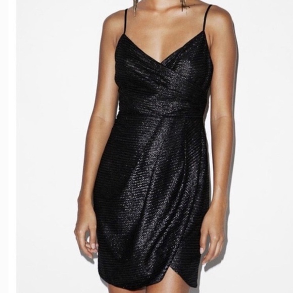 silence + noise Dresses & Skirts - Silence + Noise Black Metallic Stardust MiniDress